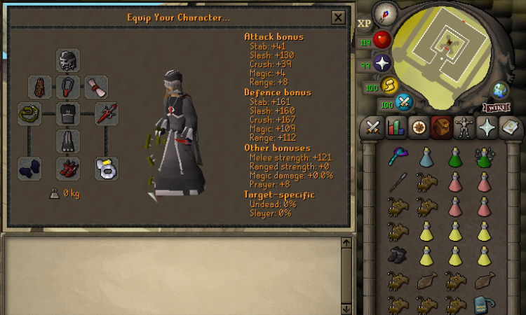 Impact budget Void Theatre of Blood equipment and inventory example.