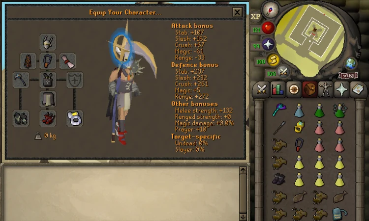 Impact high-level Bandos and Scythe Theatre of Blood equipment and inventory example.