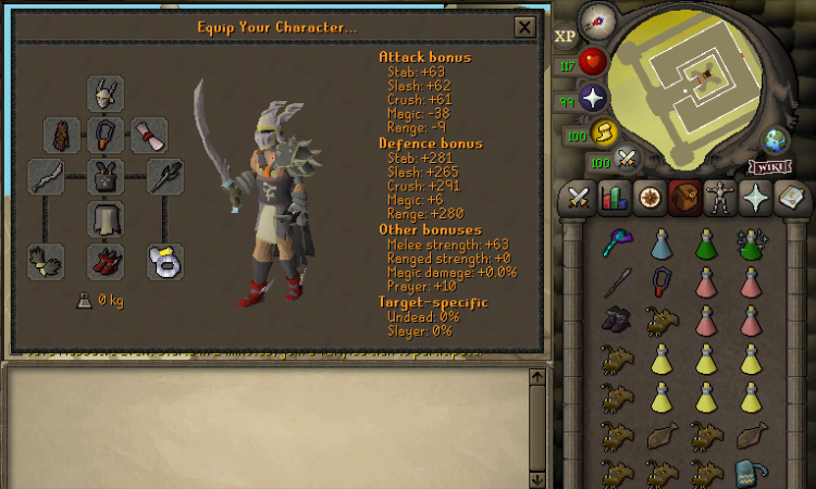 Impact Bandos Theatre of Blood equipment and inventory example without a Scythe.